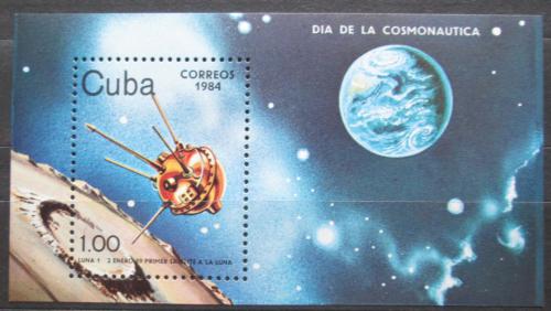 Poštová známka Kuba 1984 Satelit Luna 1 Mi# Block 81