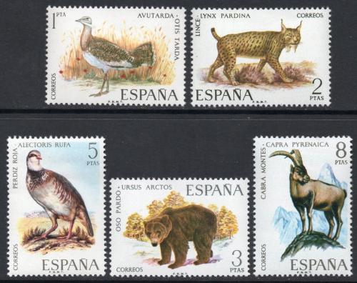 Poštové známky Španielsko 1971 Iberská fauna Mi# 1931-35