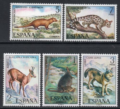 Poštové známky Španielsko 1972 Iberská fauna Mi# 1997-2001