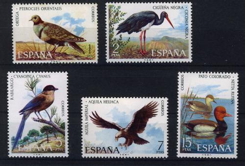 Poštové známky Španielsko 1973 Vtáci Mi# 2029-33