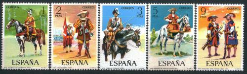 Poštové známky Španielsko 1974 Vojenské uniformy Mi# 2062-66