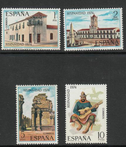 Poštové známky Španielsko 1974 História Argentiny Mi# 2108-11