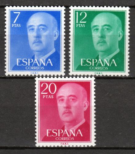Poštové známky Španielsko 1974 Generál Franco Mi# 2120-22
