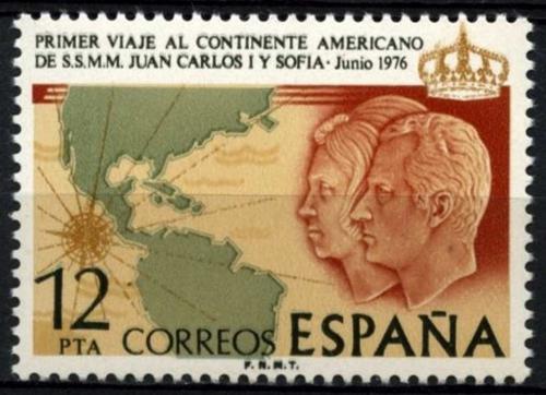 Poštová známka Španielsko 1976 Krá¾ovský pár v Americe Mi# 2226