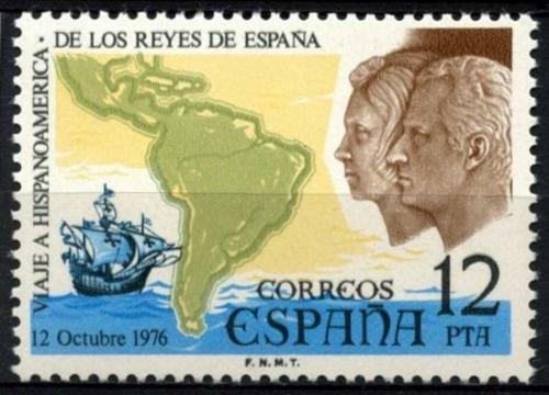 Poštová známka Španielsko 1976 Krá¾ovský pár v Južná Americe Mi# 2263