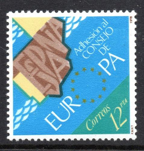 Poštová známka Španielsko 1978 Vstup do Evropské rady Mi# 2368