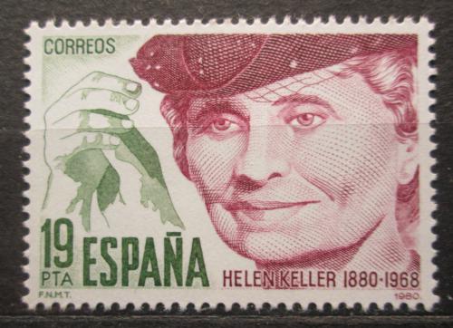 Poštová známka Španielsko 1980 Helen Keller, spisovatelka Mi# 2466