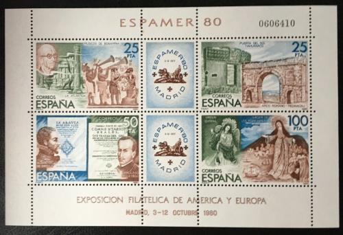 Poštové známky Španielsko 1980 Výstava ESPAMER Mi# Block 21