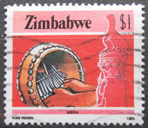 Potovn znmka Zimbabwe 1985 Hudebn nstroj Mbira Mi# 328 A
