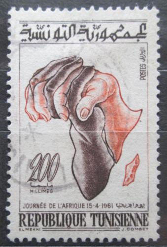 Poštová známka Tunisko 1961 Mapa Afriky Mi# 579