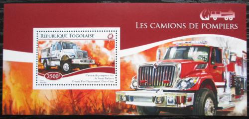 Poštová známka Togo 2014 Hasièská autá Mi# Block 1108 Kat 10€