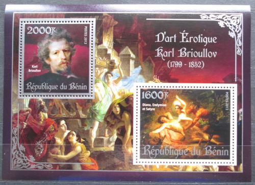 Poštové známky Benin 2013 Umenie, akty, Karl Brjullov Mi# N/N