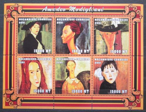 Poštové známky Mozambik 2001 Umenie, Amadeo Modigliani Mi# 2133-38 Kat 11€
