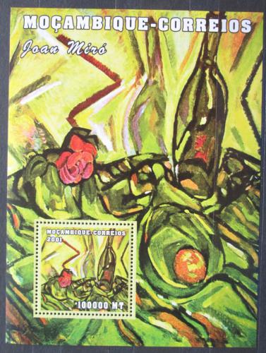 Poštová známka Mozambik 2001 Umenie, Joan Miró Mi# Block 113 Kat 8.50€