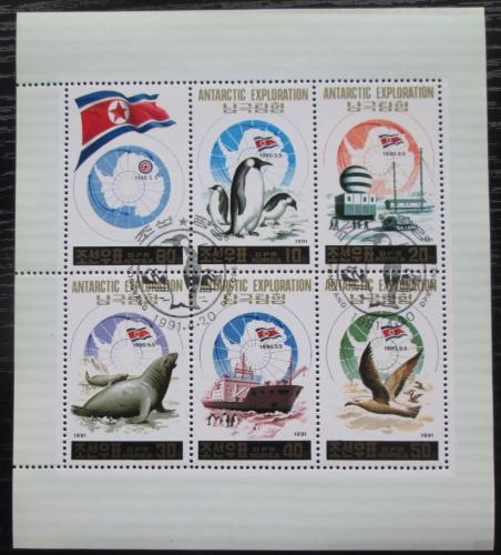 Poštové známky KLDR 1991 Prieskum Antarktidy Mi# 3200-04 Bogen