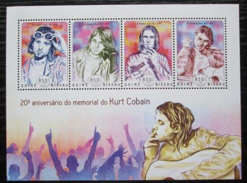 Poštové známky Guinea-Bissau 2014 Kurt Cobain, Nirvana Mi# 7301-04 Kat 14€
