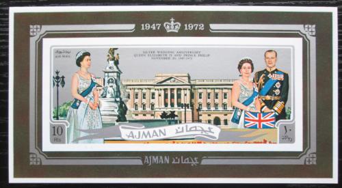 Poštové známky Adžmán 1971 Krá¾ovská svadba neperf. Mi# Block 300 B Kat 18€