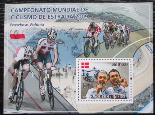 Poštová známka Svätý Tomáš 2009 MS v dráhové cyklistice Mi# Block 694 Kat 10€