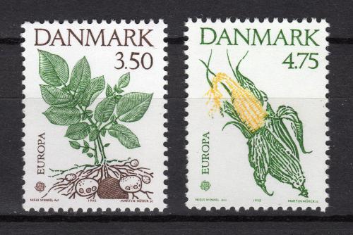 Poštové známky Dánsko 1992 Európa CEPT, objavenie Ameriky Mi# 1025-26 Kat 4€
