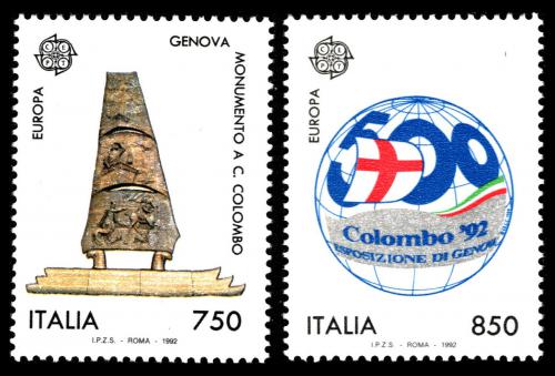 Poštové známky Taliansko 1992 Európa CEPT, objavenie Ameriky Mi# 2213-14 Kat 5€