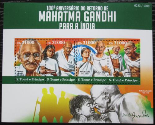 Poštové známky Svätý Tomáš 2015 Mahátma Gándhí Mi# 6238-41 Kat 12€