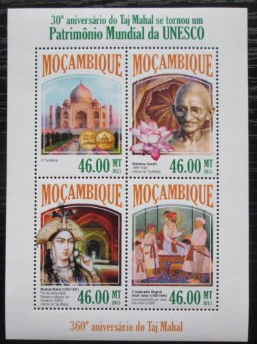 Poštové známky Mozambik 2013 Mahátma Gándhí a Tádž Mahal Mi# 7047-50 Kat 11€