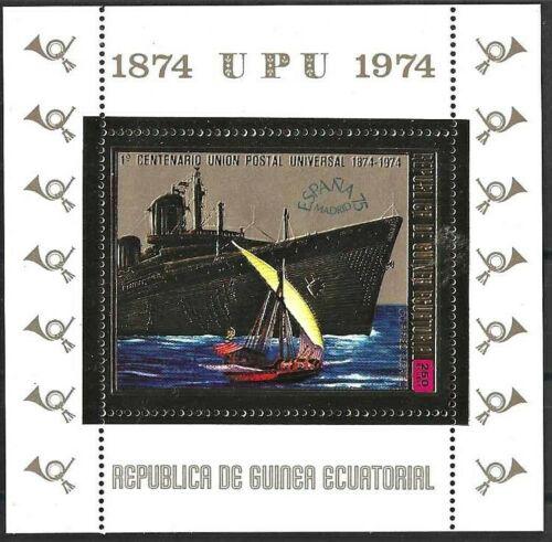 Poštová známka Rovníková Guinea 1974 UPU, lode Mi# Block 141 Kat 8.50€