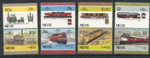 Poštové známky Nevis 1986 Lokomotívy Mi# 340-47
