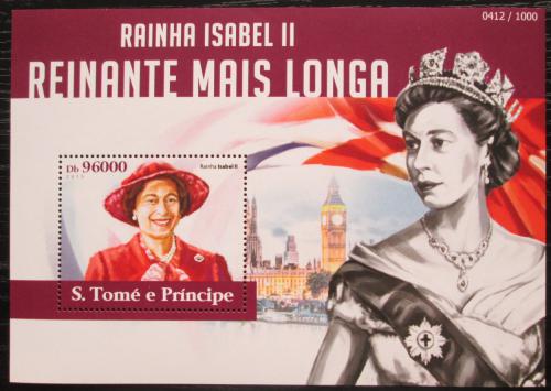Poštová známka Svätý Tomáš 2015 Krá¾ovna Alžbeta II. Mi# Block 1107 Kat 10€
