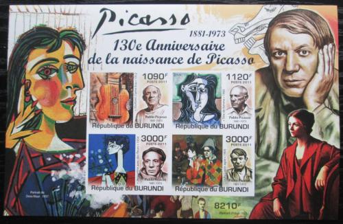 Poštové známky Burundi 2011 Umenie, Pablo Picasso neperf. Mi# Mi# Block 189 B