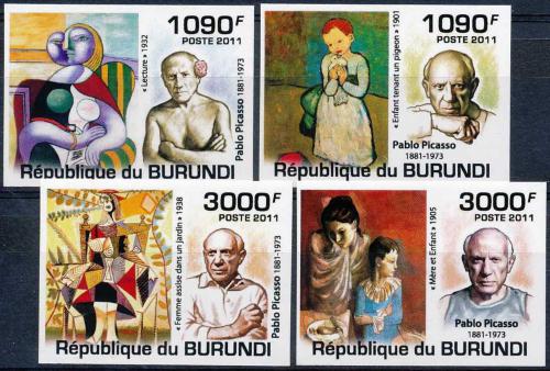 Poštovní známka Burundi 2011 Umìní, Pablo Picasso neperf. Mi# Mi# 2274-77 B 