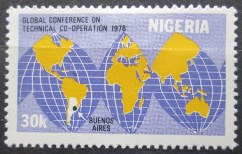 Poštová známka Nigéria 1978 Mapa svìta Mi# 341