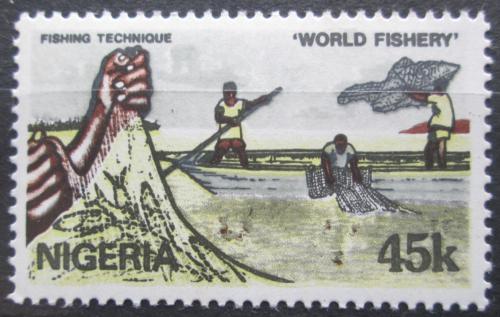 Poštová známka Nigéria 1983 Tradièní rybolov Mi# 424