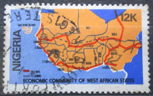 Poštová známka Nigéria 1978 Mapa západní Afriky Mi# 339