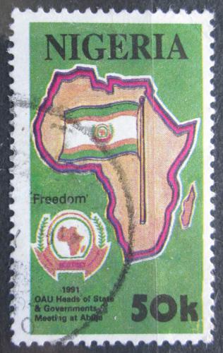 Poštová známka Nigéria 1991 Mapa Afriky Mi# 570 