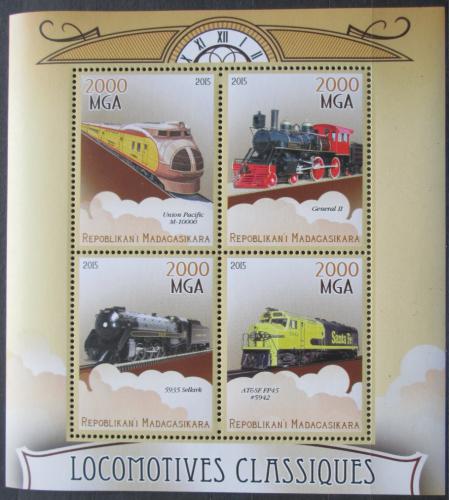 Poštové známky Madagaskar 2015 Lokomotívy Mi# N/N