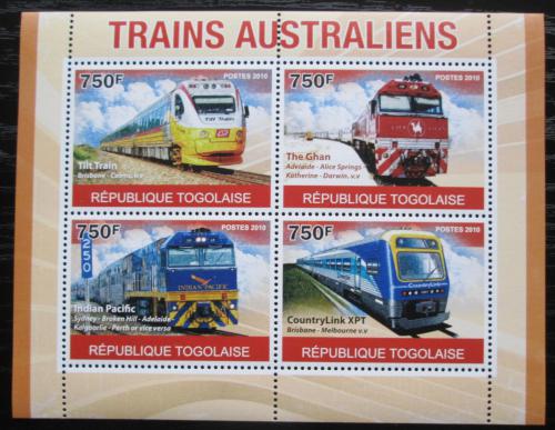 Poštové známky Togo 2010 Australské lokomotívy Mi# 3776-79 Kat 12€ 
