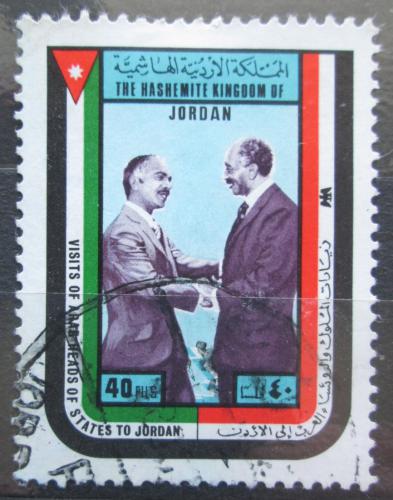 Poštová známka Jordánsko 1978 Krá¾ Hussein a egyptský prezident Sadat Mi# 1102