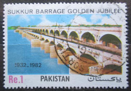 Poštová známka Pakistan 1982 Priehradná nádrž Sukkur Mi# 572