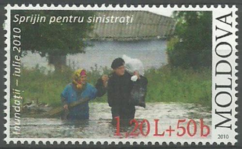 Poštová známka Moldavsko 2010 Pomoc pøi povodních Mi# 713