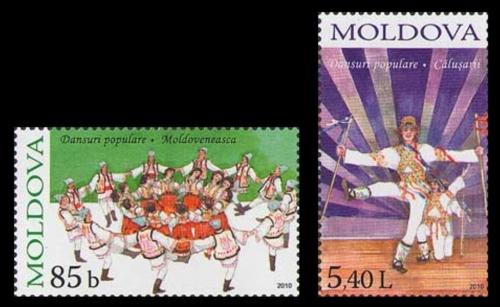 Poštové známky Moldavsko 2010 ¼udové tance Mi# 714-15