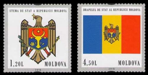 Poštové známky Moldavsko 2010 Státní symboly Mi# 717-18