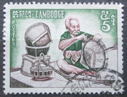 Poštová známka Kambodža 1965 Výroba košíkù Mi# 186 