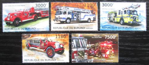 Poštové známky Burundi 2012 Hasièská autá Mi# 2898-2902 Kat 10€