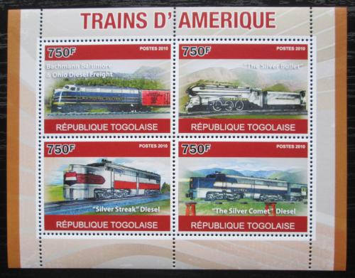 Poštové známky Togo 2010 Americké lokomotívy Mi# 3768-71 Kat 12€