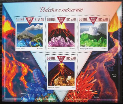 Poštové známky Guinea-Bissau 2015 Sopky a minerály Mi# 7809-12 Kat 14€