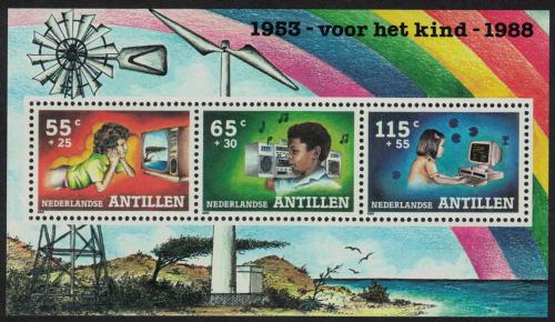 Poštové známky Holandské Antily 1988 Volný èas dìtí Mi# Block 33