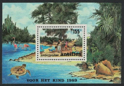 Poštová známka Holandské Antily 1989 Hrající si dìti Mi# Block 34