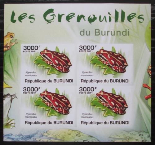 Poštové známky Burundi 2011 Žaby neperf. Mi# 2069 B Bogen