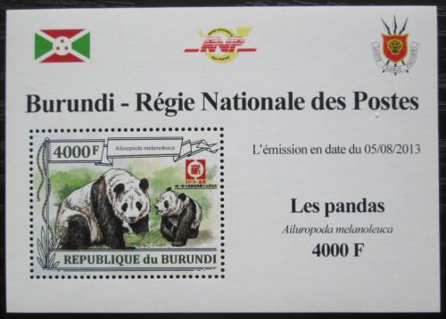 Potovn znmka Burundi 2013 Pandy DELUXE Mi# N/N - zvi obrzok